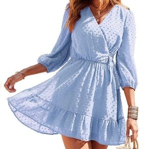 Blue dotted Swiss dress